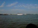 MS Atlantis in Cuxhaven mit Hintergrund Cuxhaven